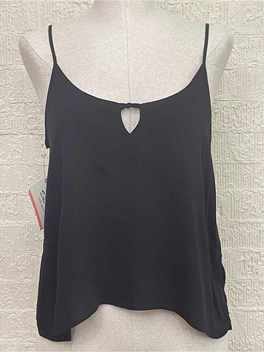 Salt Life Black Spaghetti Strap Keyhole Camisole